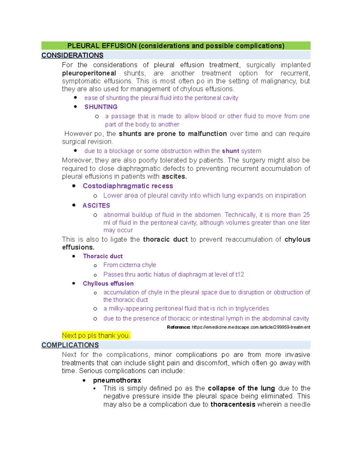 Pleural Effusion and Pneumothorax Script - PLEURAL EFFUSION ...