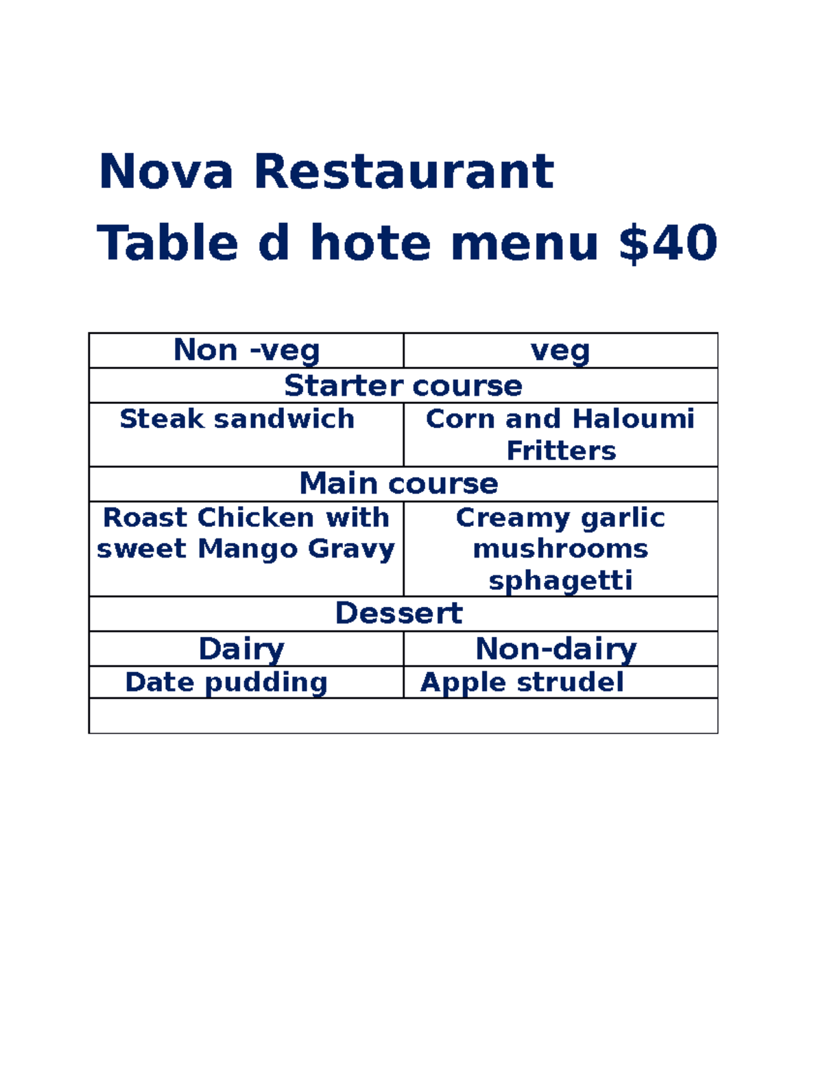 Table d Set Menu copy - Documents - Nova Restaurant Table d hote menu ...