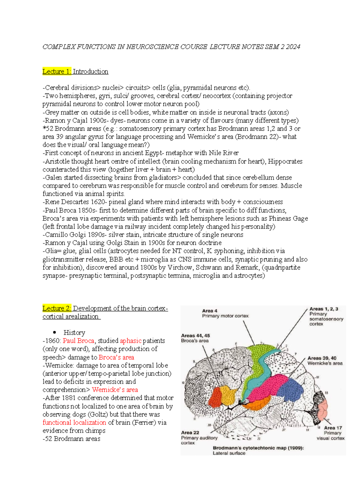Complex Functions In Neuroscience Course Lecture Notes SEM 2 2024 ...