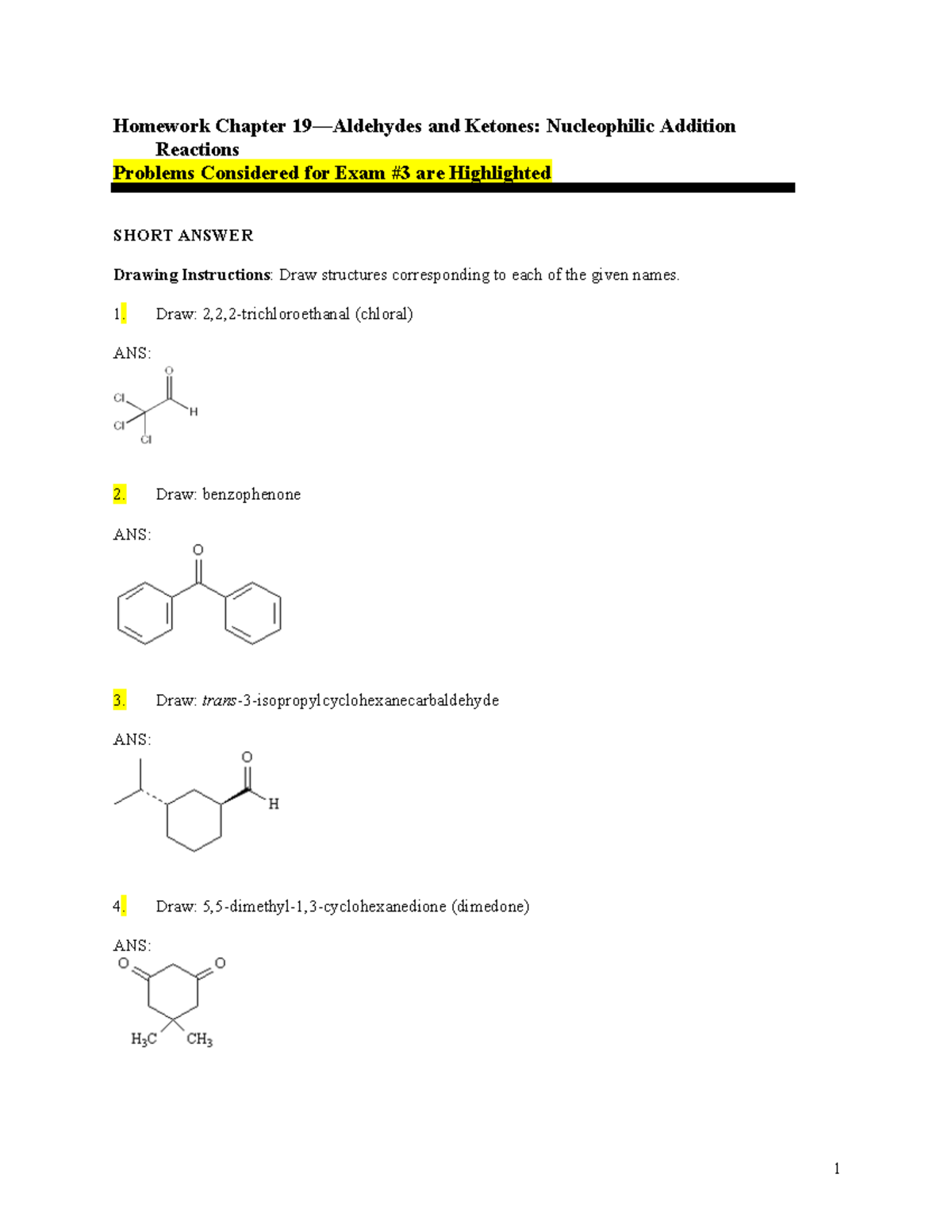 BAI TAP Chuong Andehit- Xeton 2 - Homework Chapter 19—Aldehydes And ...