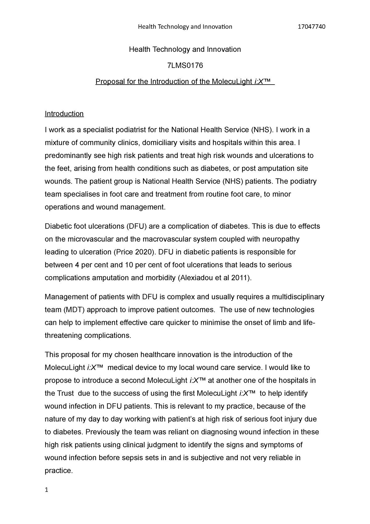 technology and health assignment