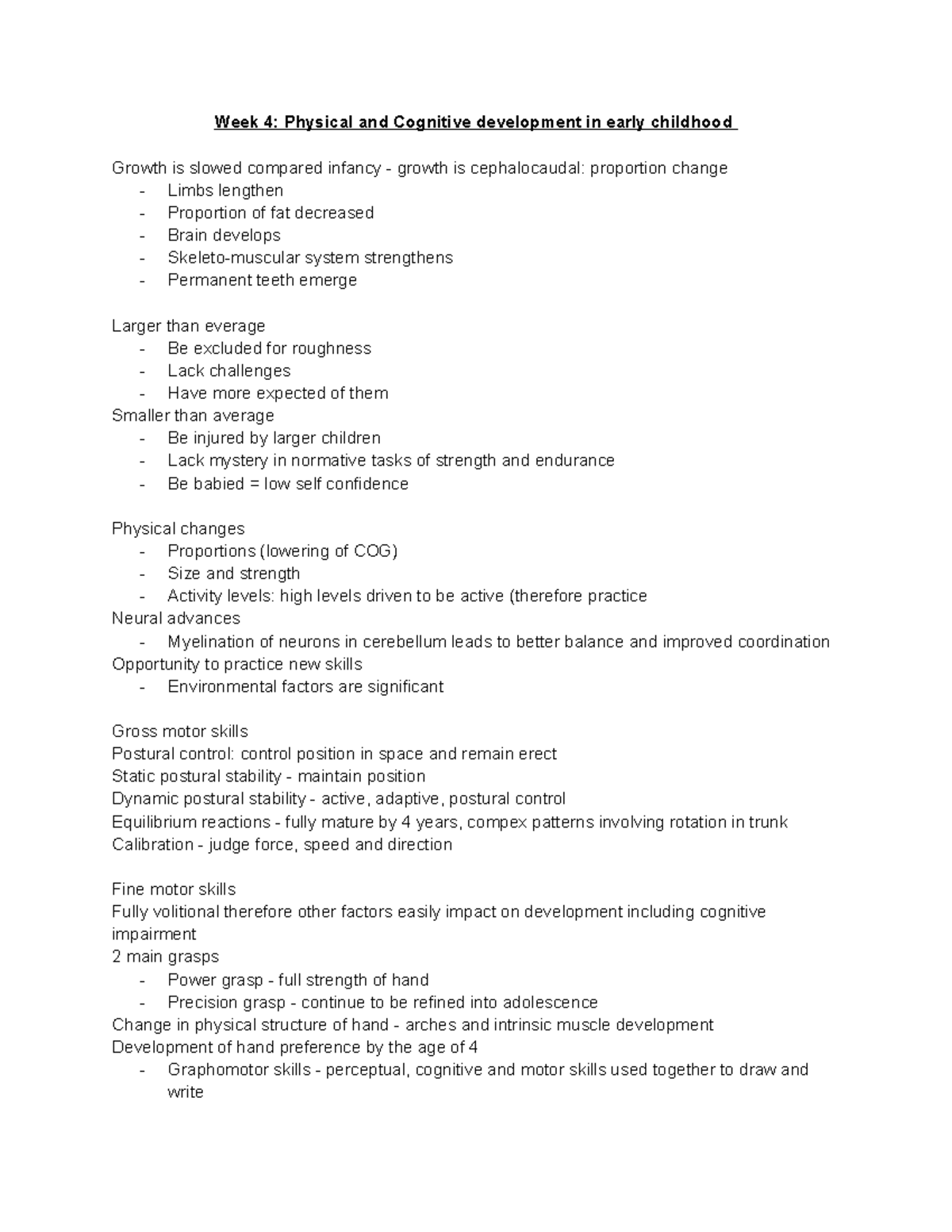 Physical and Cognitive development in early childhood - symbols ...