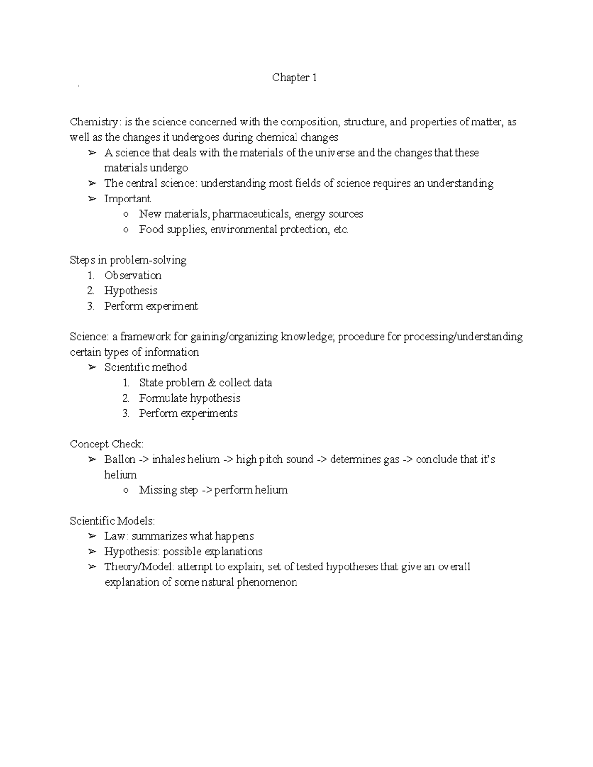 CHEM 23 8 - Lecture Notes - Chapter 1 Chemistry: Is The Science ...