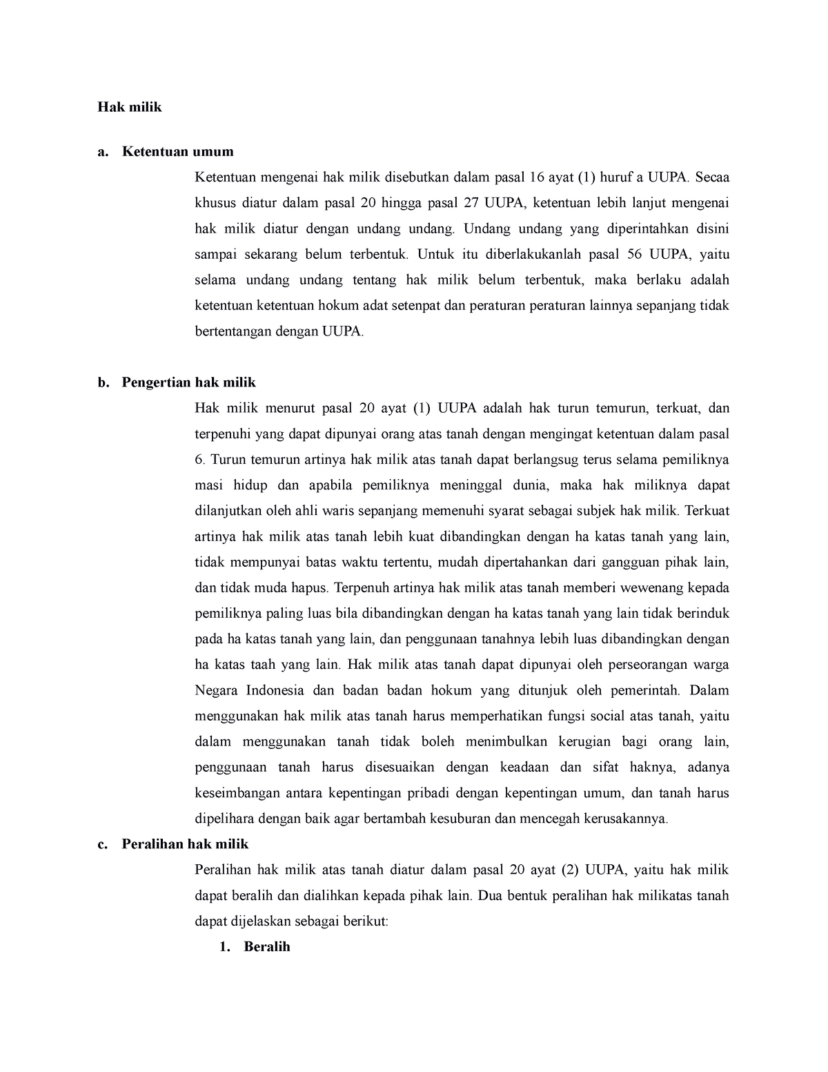 Materi Hak Milik - Hak Milik A. Ketentuan Umum Ketentuan Mengenai Hak ...