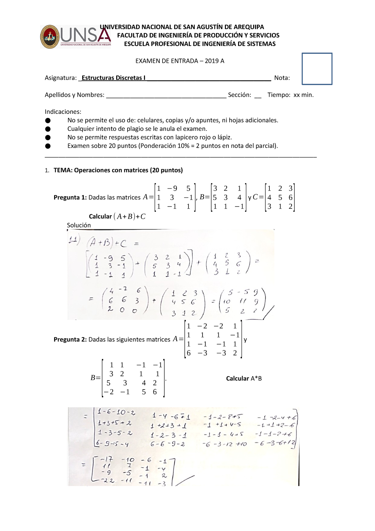 Examen 5 Mayo 2019 Preguntas Y Respuestas 1702230 Unsa