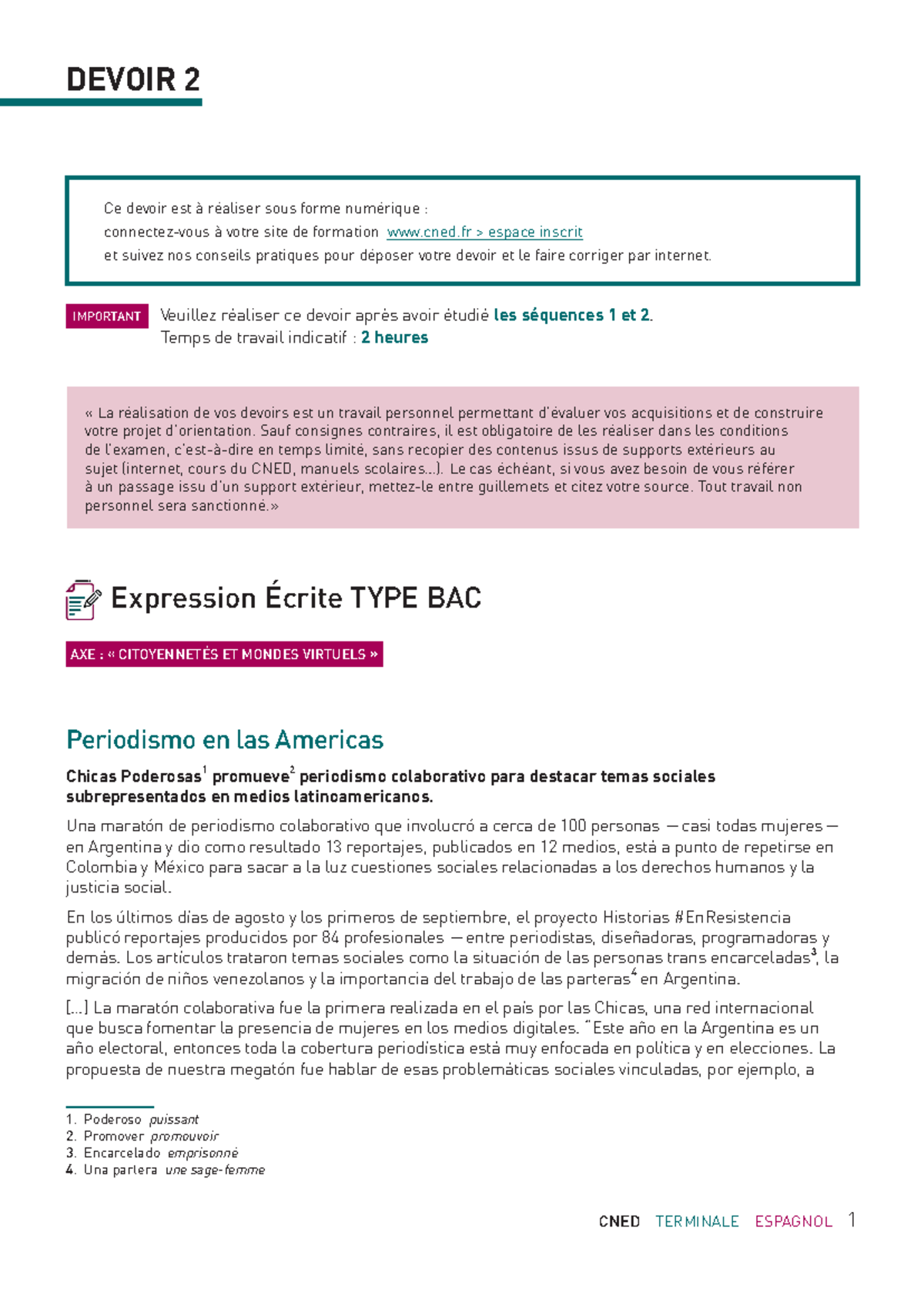 devoir bac cned Expression Écrite TYPE BAC AXE « ET MONDES VIRTUELS