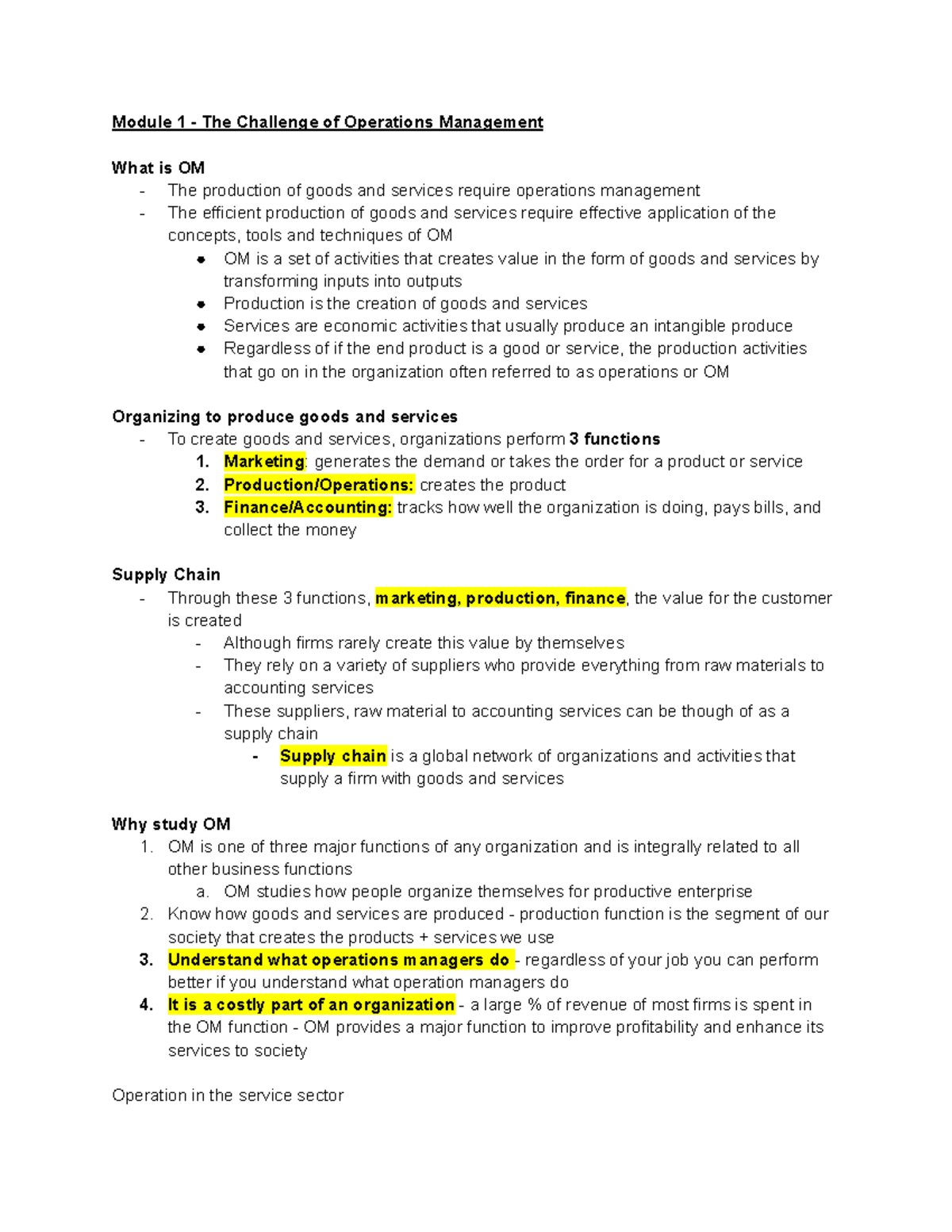 Cgms401: Operations Management Overview and Key Concepts - Module 1 ...