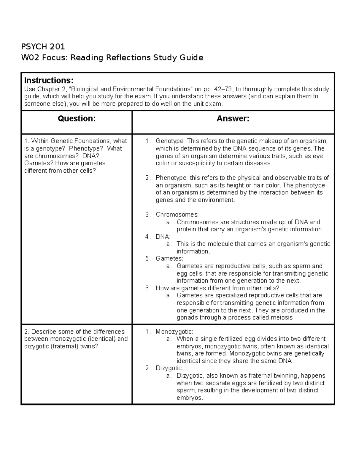 Psych 201W02Reflect Study G(1) - PSYCH 201 W02 Focus: Reading ...