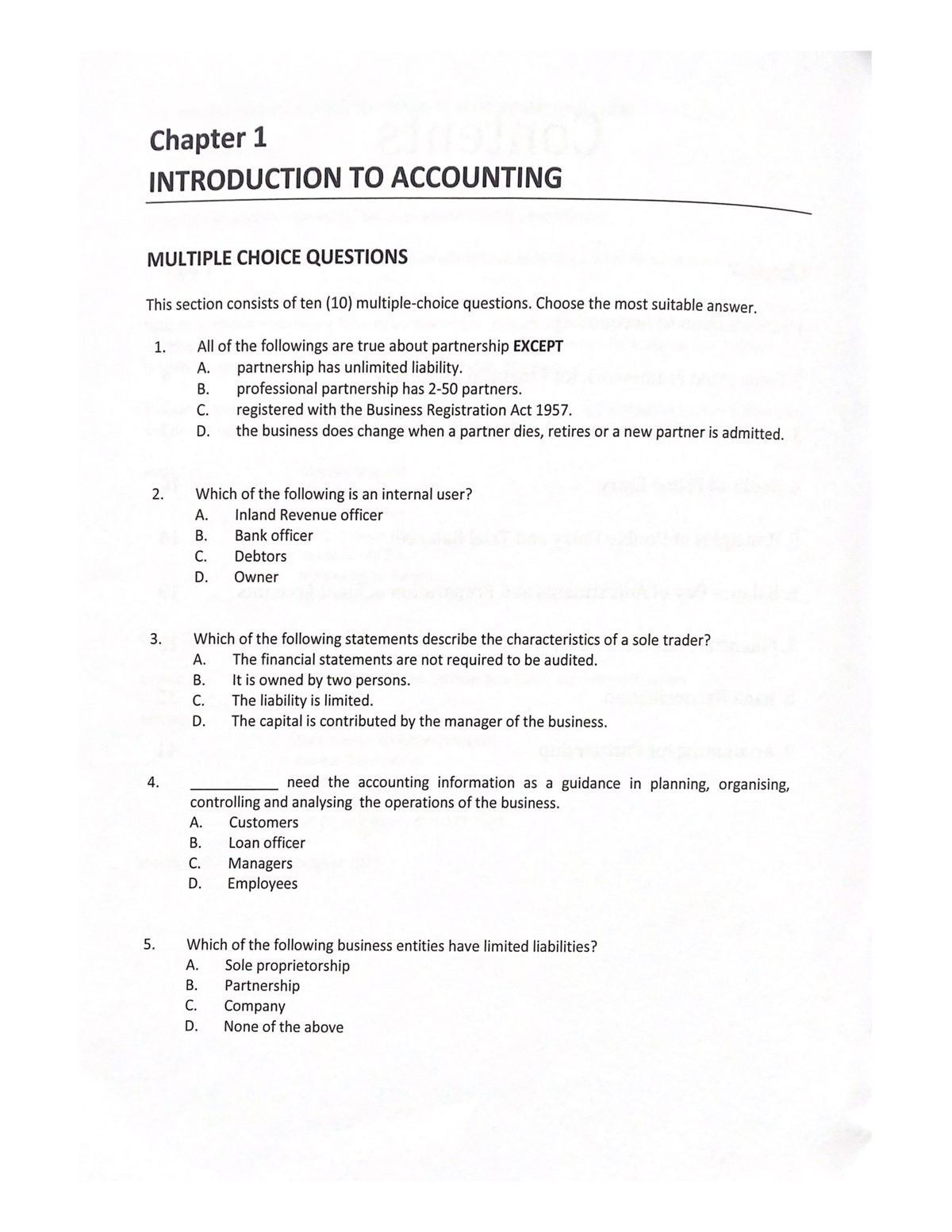 Tutorial ACC Chapter 1 - ACCOUNTING TOPIC 1 - Introduction In Financial ...