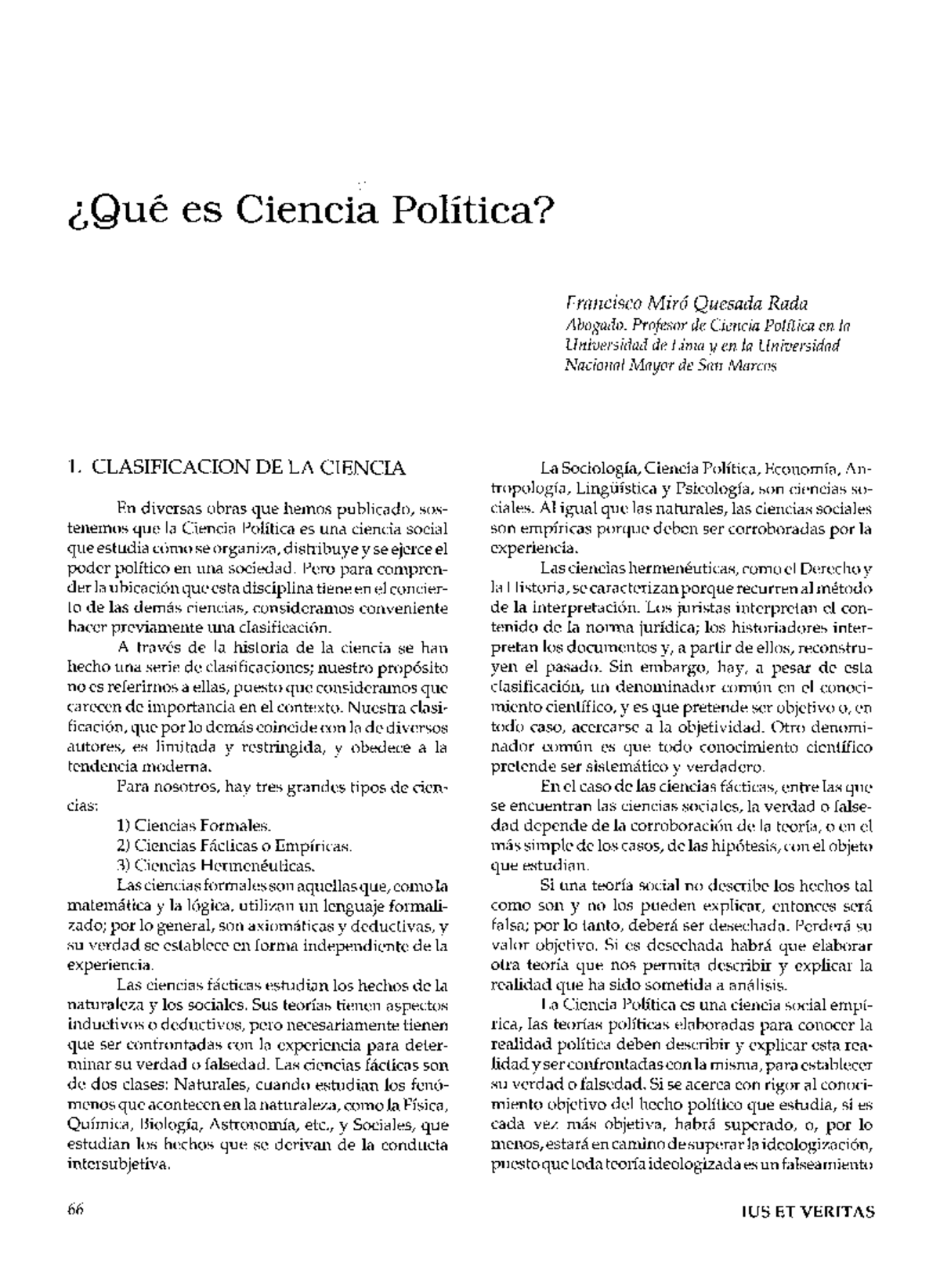 Curso 1 -Que Es La Ciencia Politica - Francisco Miró Quesada Rada ...