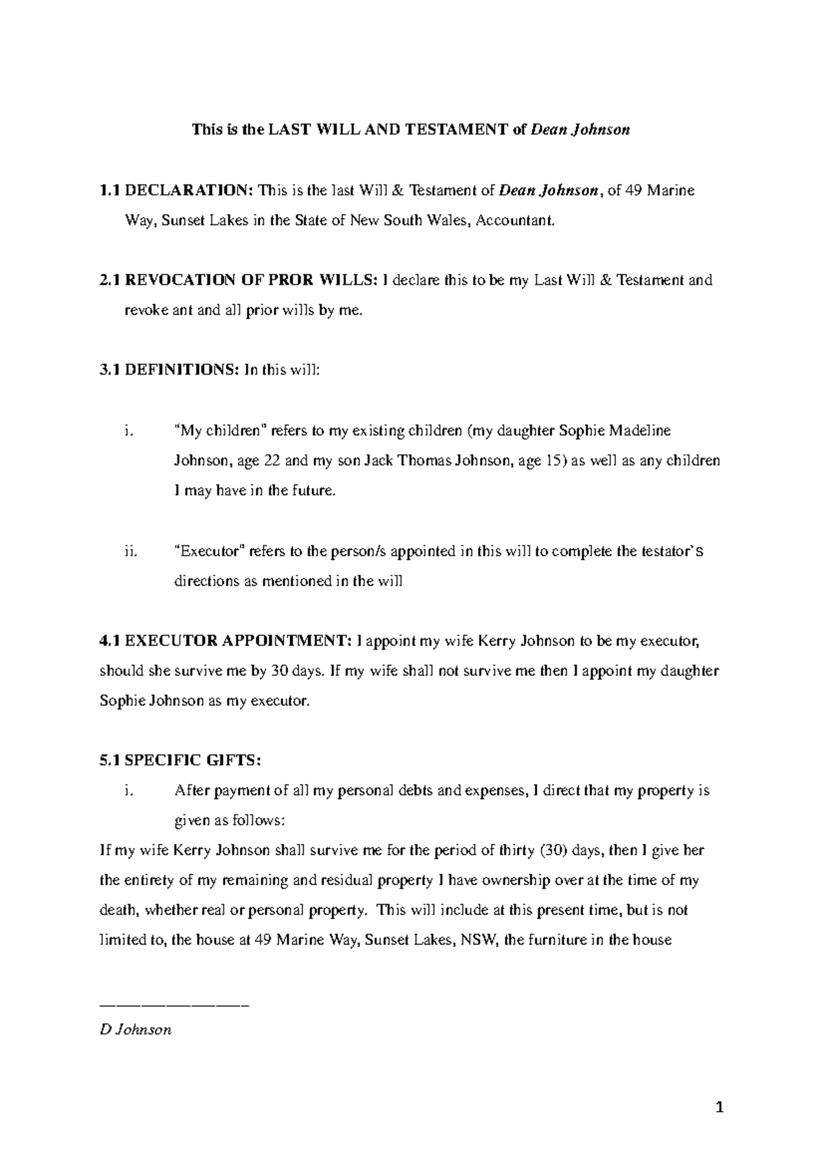 Final WILL doc Will drafted This is the LAST WILL AND TESTAMENT of