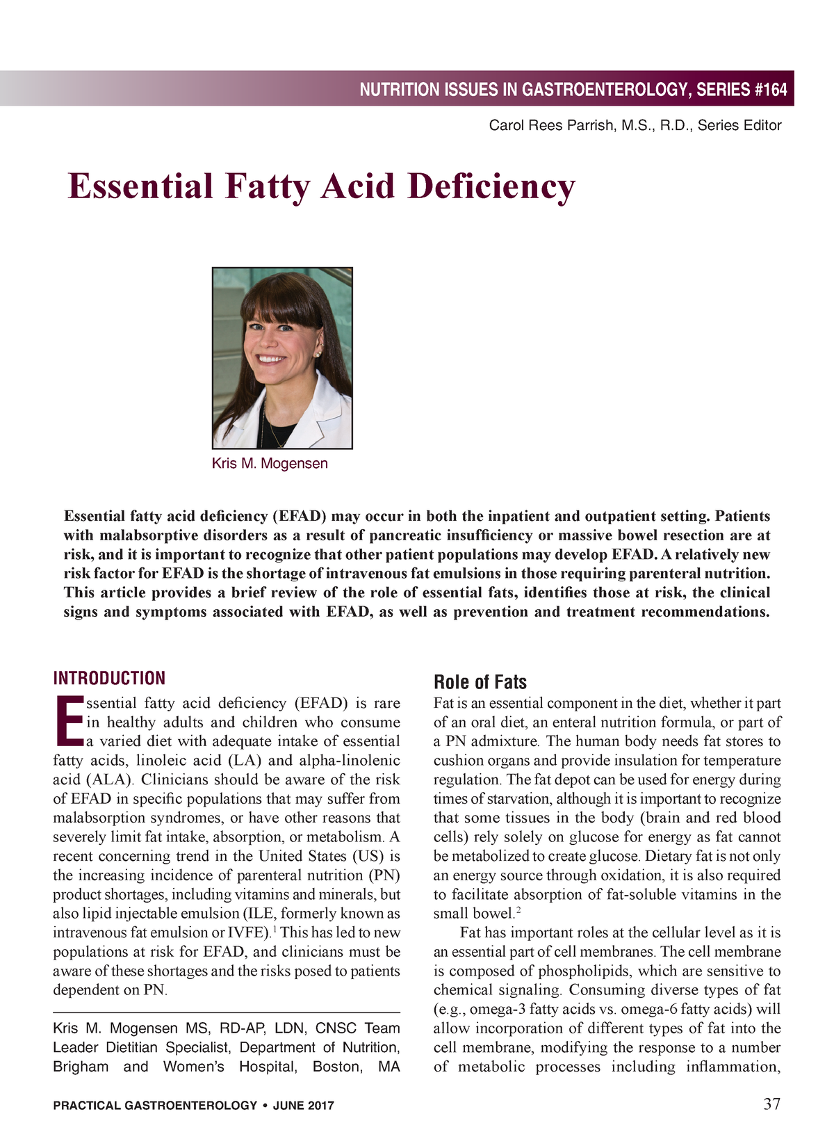 Parrish-June-17 - Fatty Acid Deficiency - Carol Rees Parrish, M., R ...