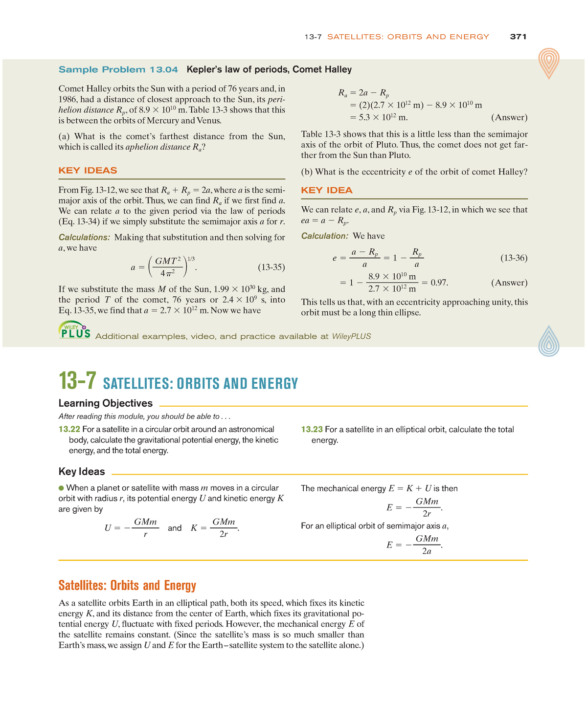 Physics-45 - Physics-45 - 13-7 SATE LLITES: OR B ITS AN D E N E RGY 371 ...