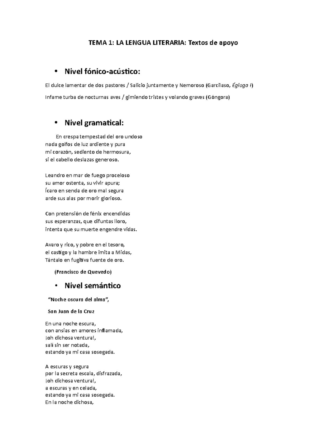 TEMA 1 Textos de apoyo - eeee - TEMA 1: LA LENGUA LITERARIA: Textos de ...