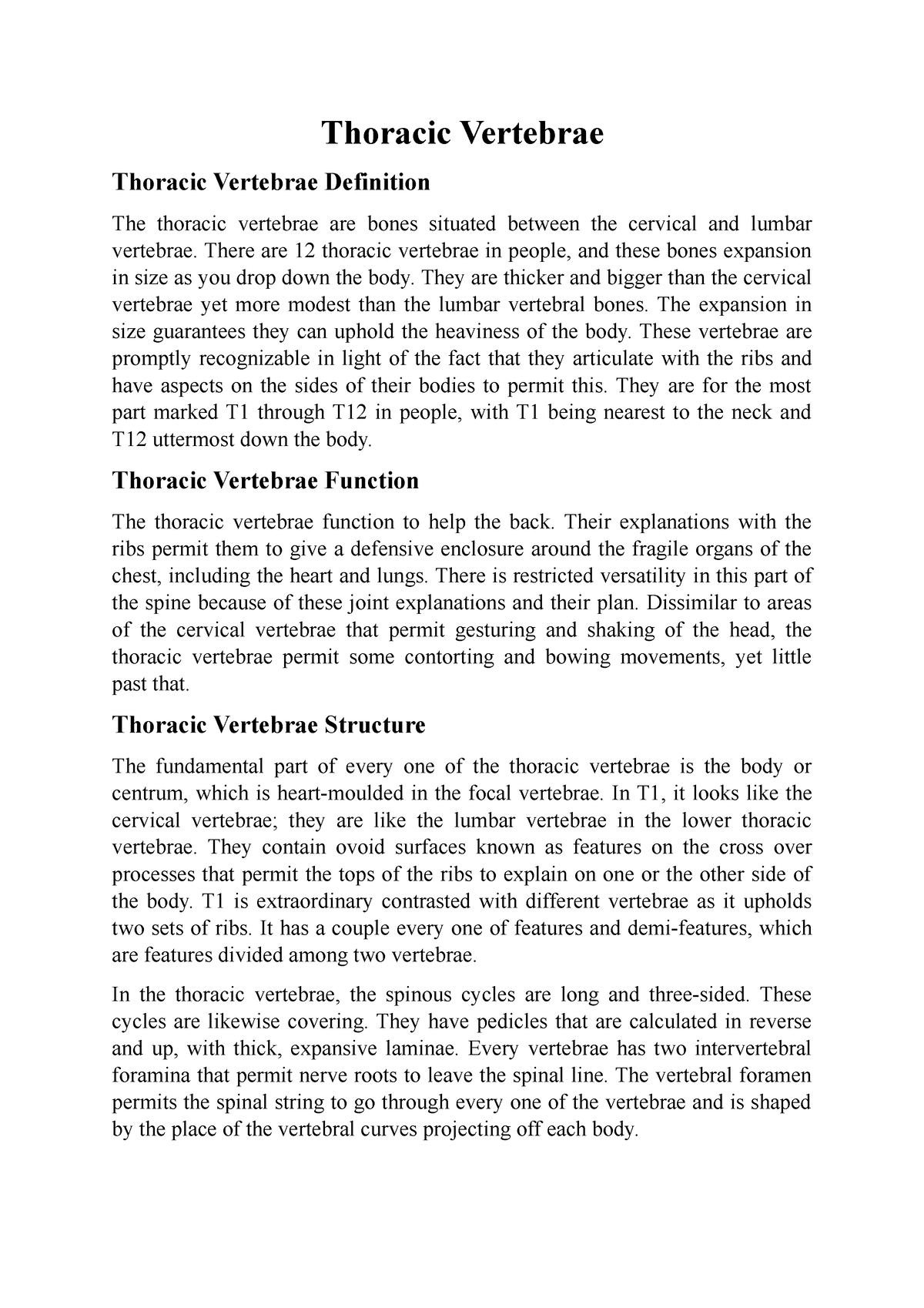 Thoracic Vertebrae - Thoracic Vertebrae Thoracic Vertebrae Definition