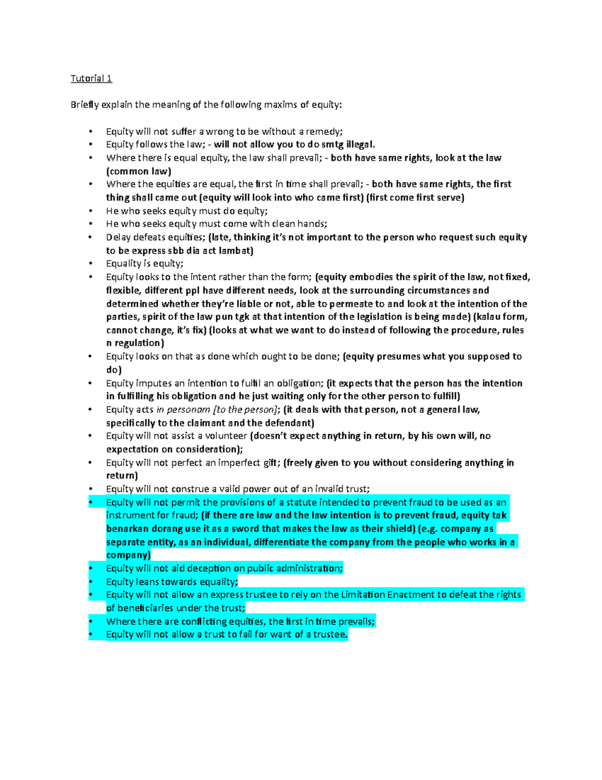340160 Tutorial 1 new - Tutorial 1 Briely explain the meaning of the ...