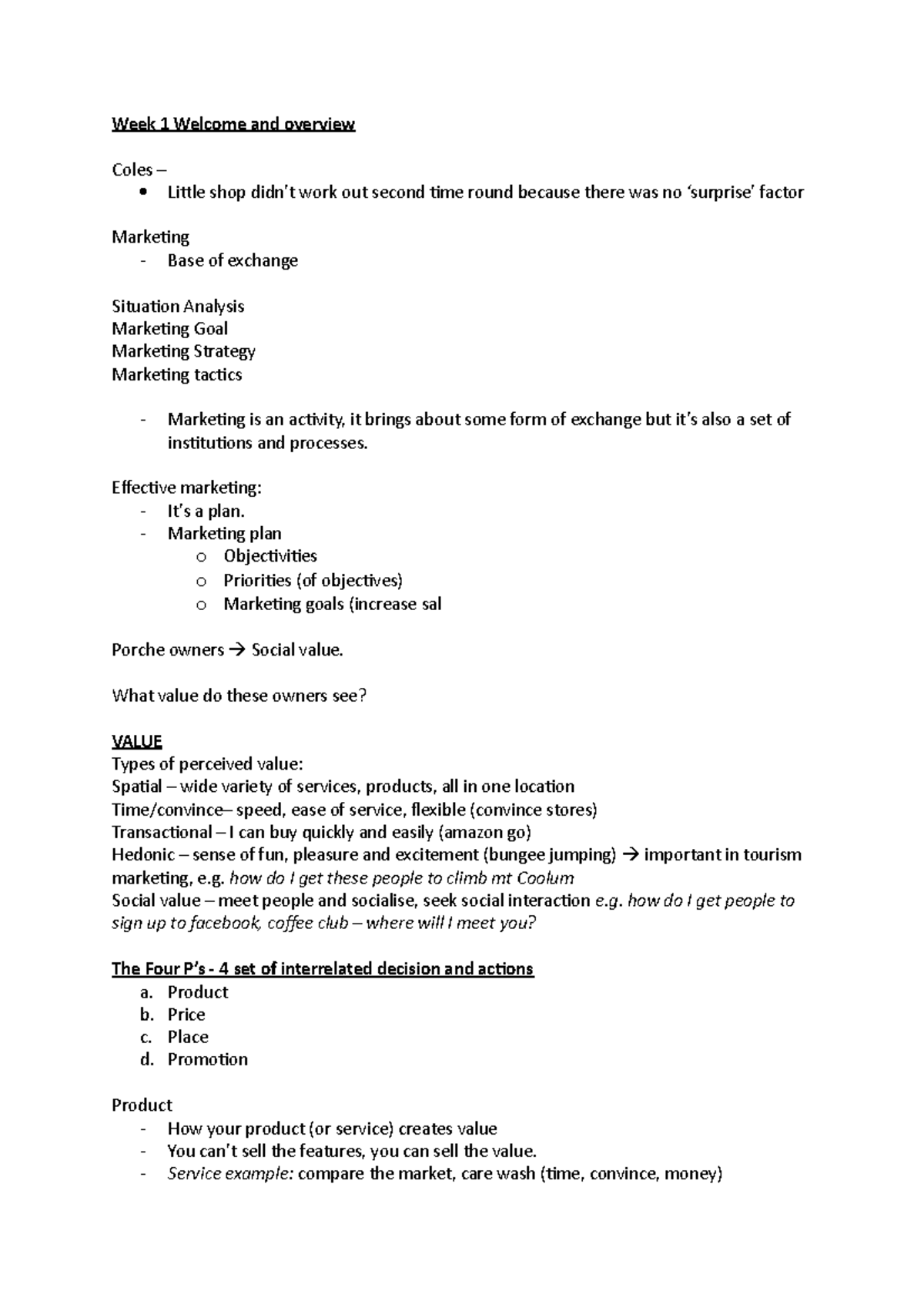 BSB126 Lecture 1 - Week 1 Welcome and overview Coles – Little shop didn ...