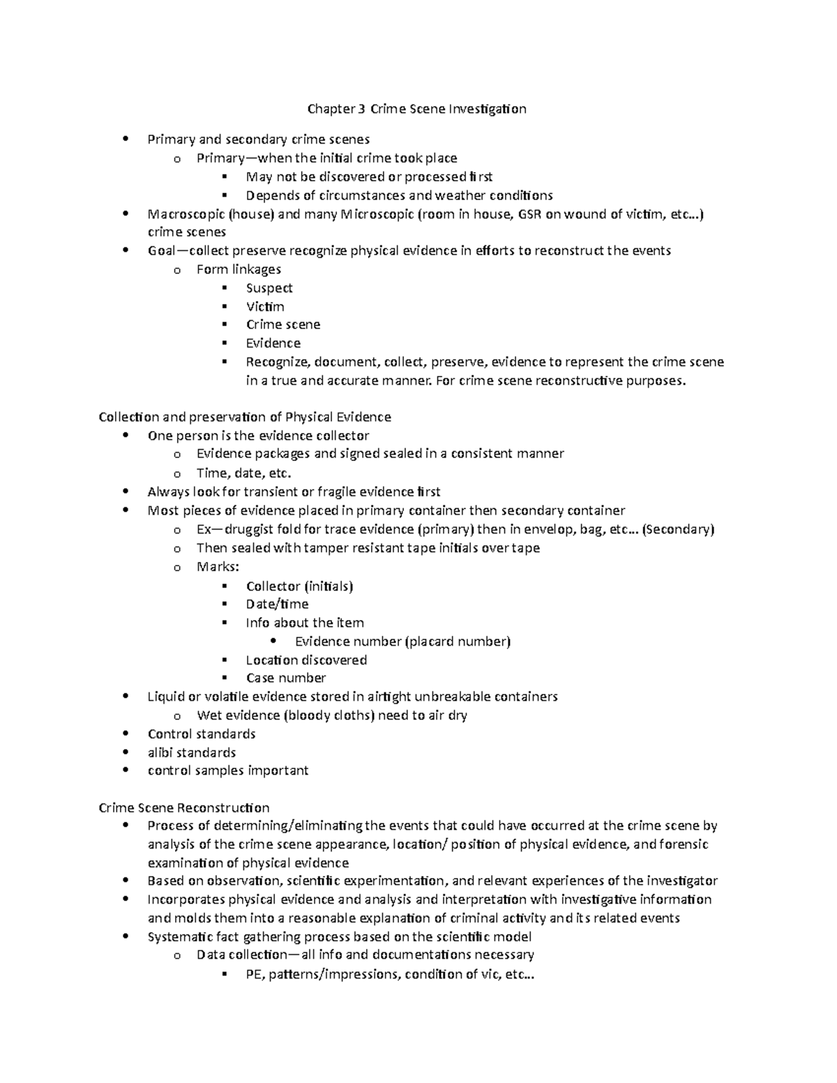 Chapter 3 Crime Scene Investigation - Chapter 3 Crime Scene ...