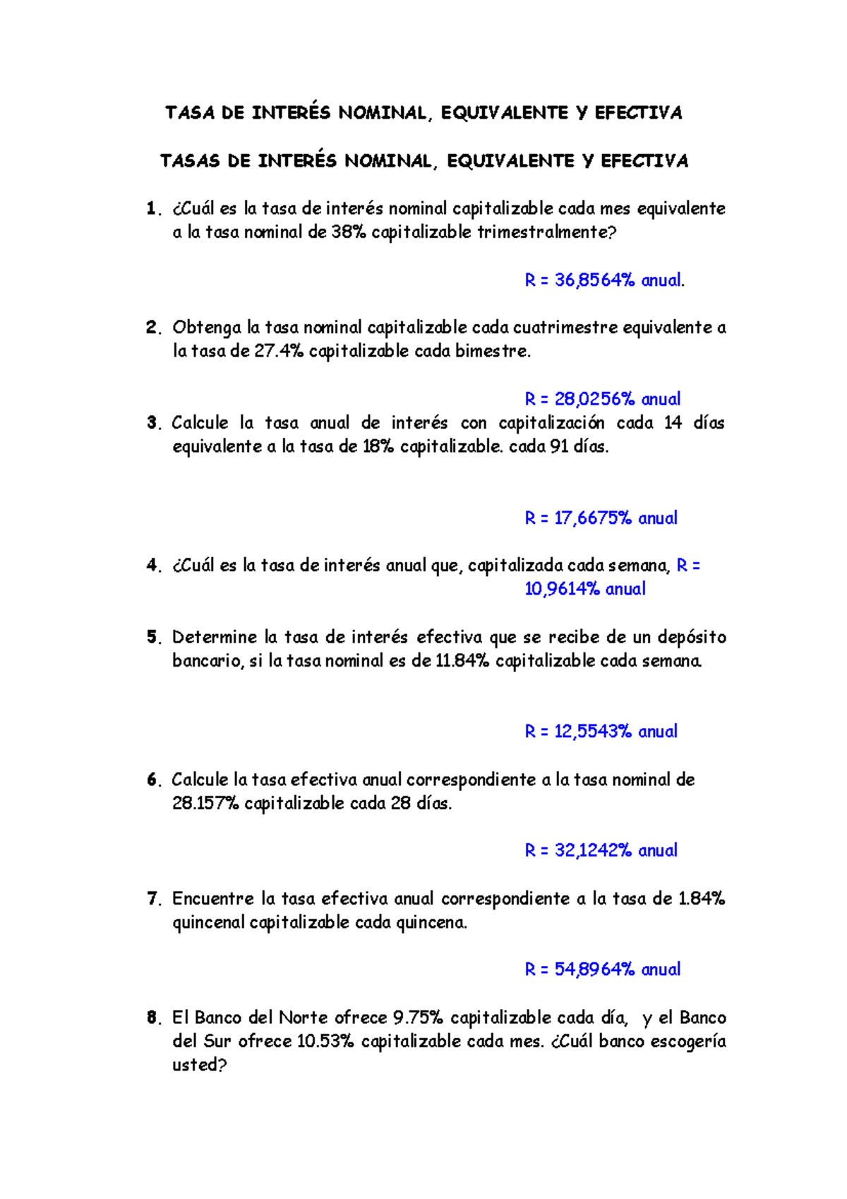 52464970 Tasas DE Interes Nominal equivalente y efectiva - TASA DE ...