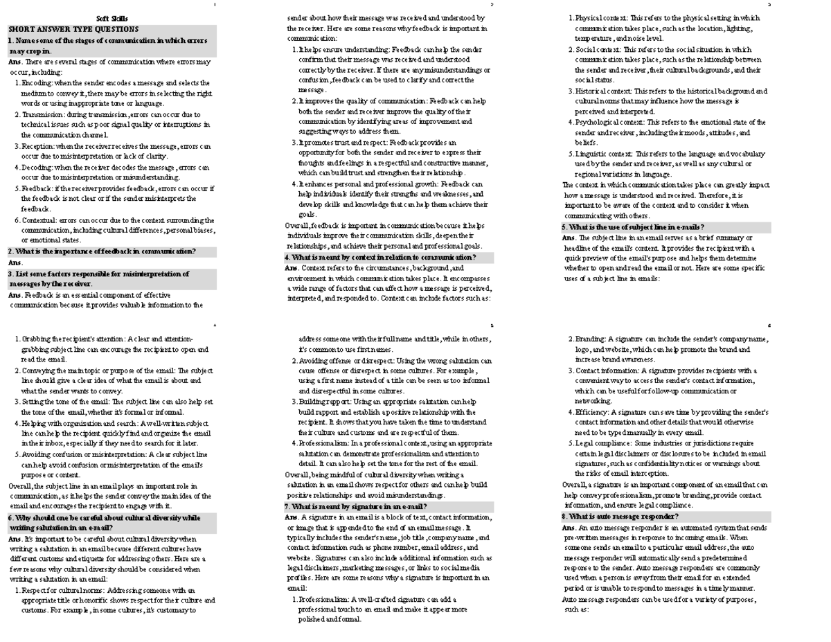 6m Soft Skills - Data communication Components: Representation of data ...