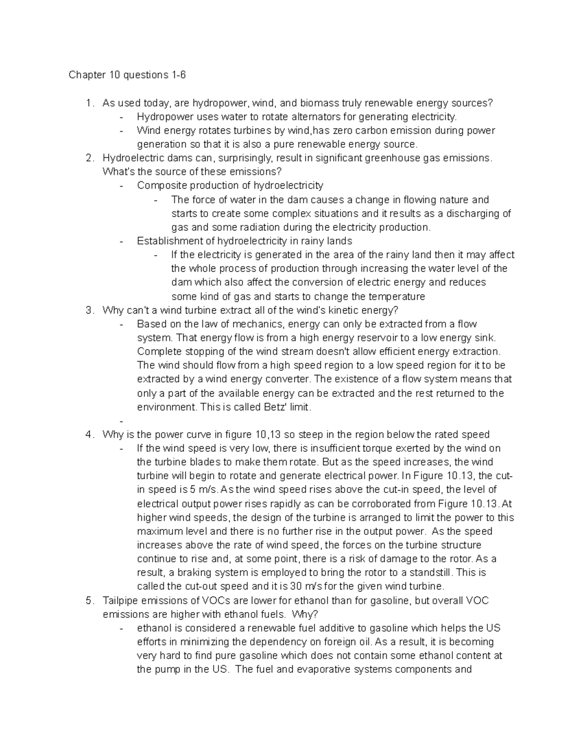 11 14 hw Winn Chapter 10 questions 1 As used today, are hydropower