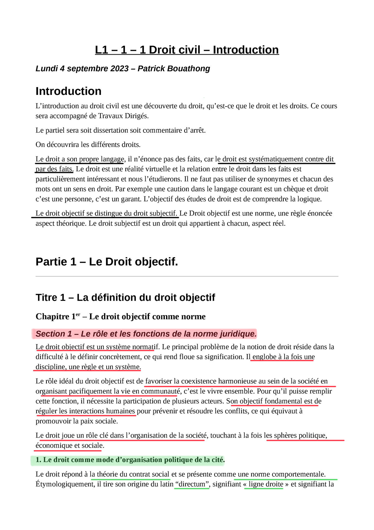 L1 - 1 - 1 Droit Civil - Introduction - L1 – 1 – 1 Droit Civil ...