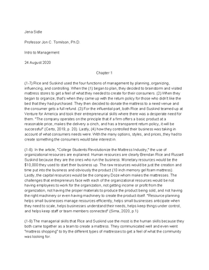 Appendix 1 (Intro To Management) 1 - 1 Appendix 1 Managing: History and ...