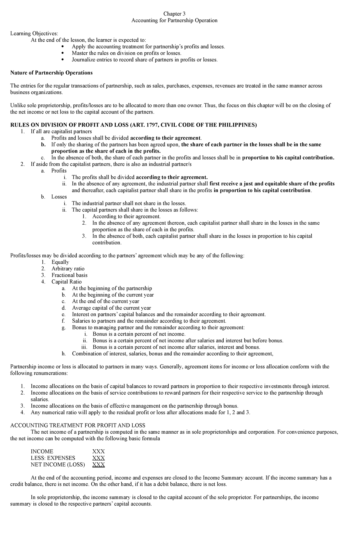 Partnership - Master the rules on division on profits or losses ...