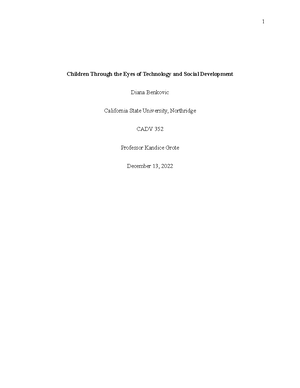 CADV 352 Study Guide #1 - In class notes - Online Participation Study ...