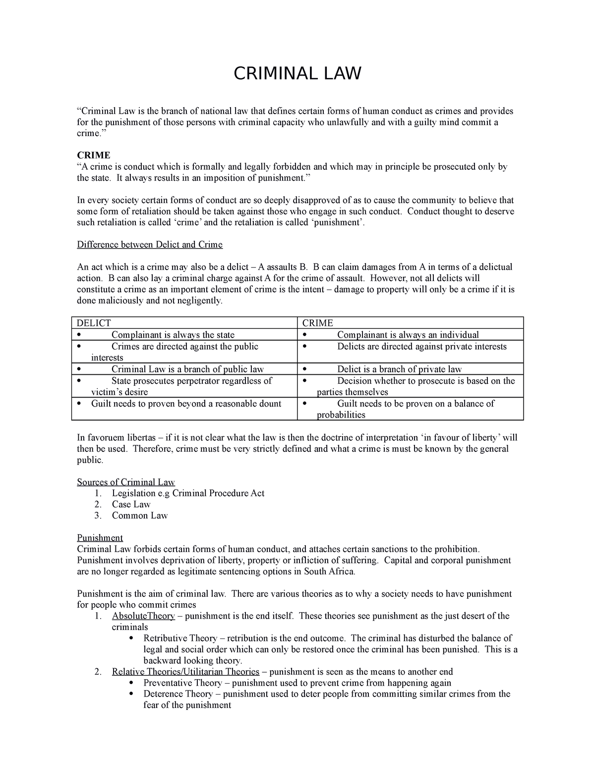 Claudia Criminal Law Term 1 - CPLB032 - UL - Studocu