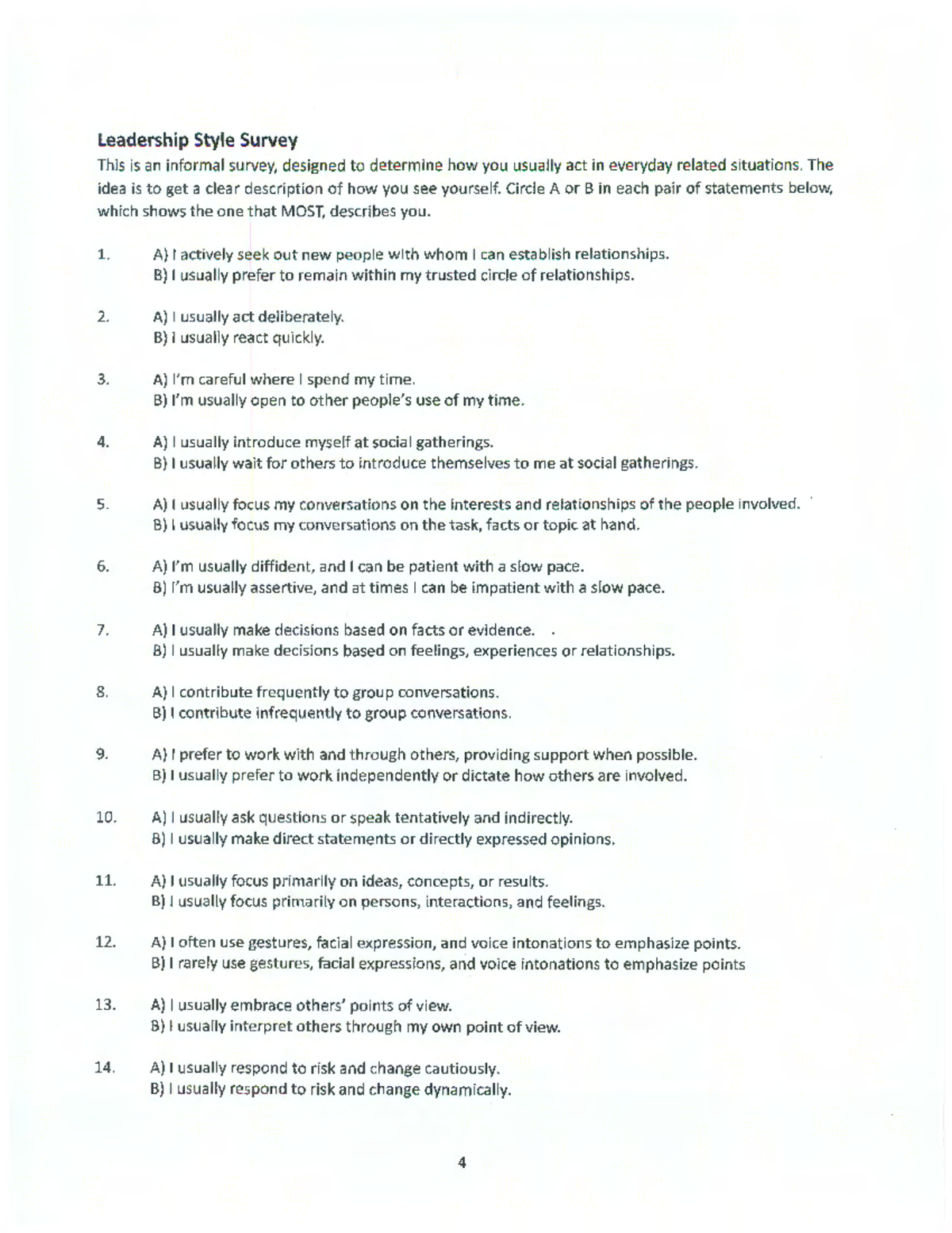 Leadership-Styles-worksheets - LeadershipStyle Survey This is an ...