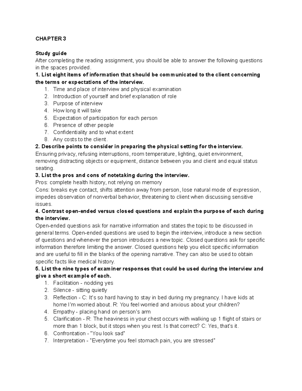 Jarvis Workbook Ch 3 + 4 - CHAPTER 3 Study guide After completing the ...