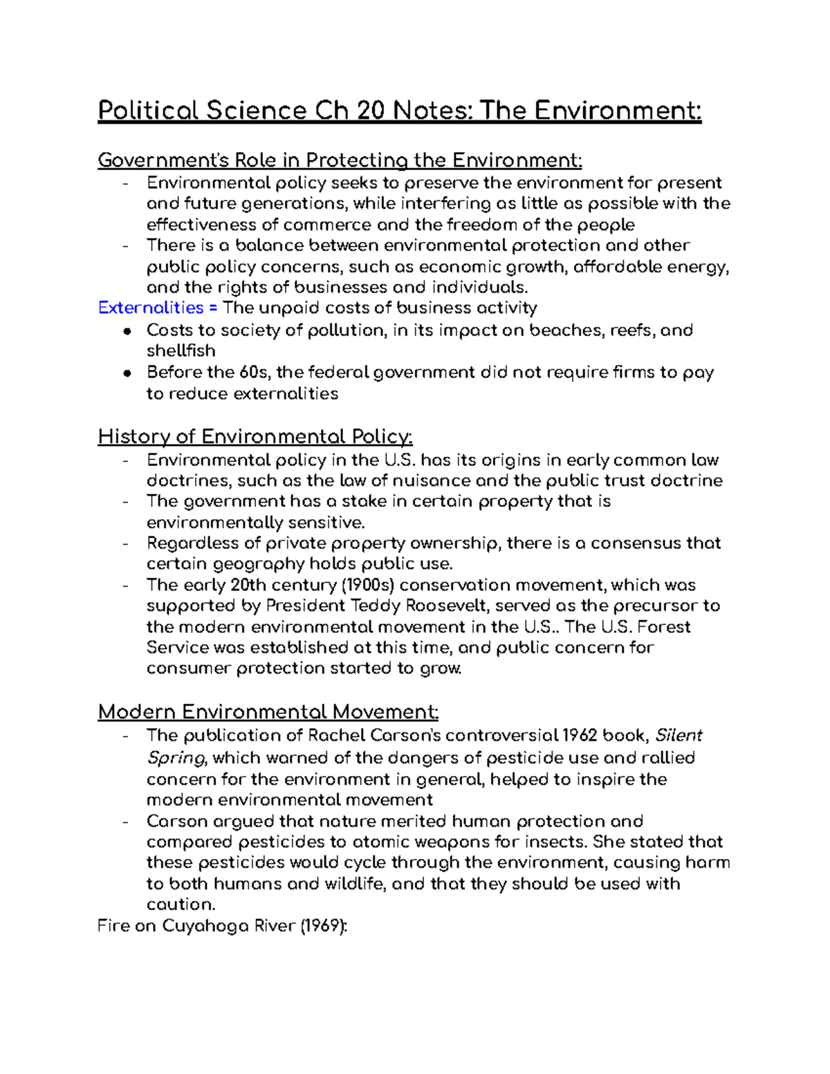 Political Science Ch 21 Notes The Environment - Political Science Ch 20 ...