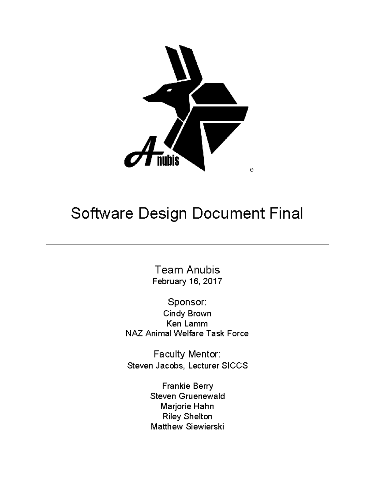 Software design assignment - e Software Design Document Final Team ...