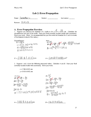 Lab+Manual+-+Lab+1 - Lab 1 Course work - Physics 4AL Lab 1 ...