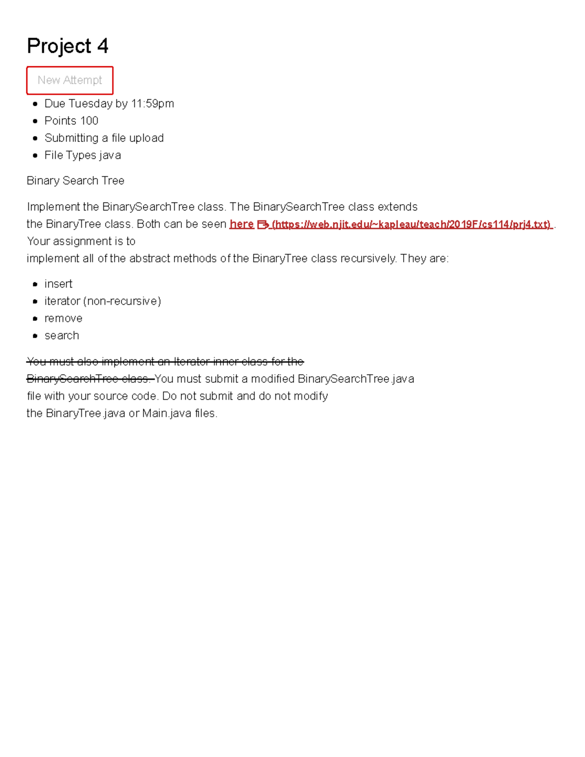 Project 4 Project 4 Due Tuesday by 1159pm Points 100 Submitting a