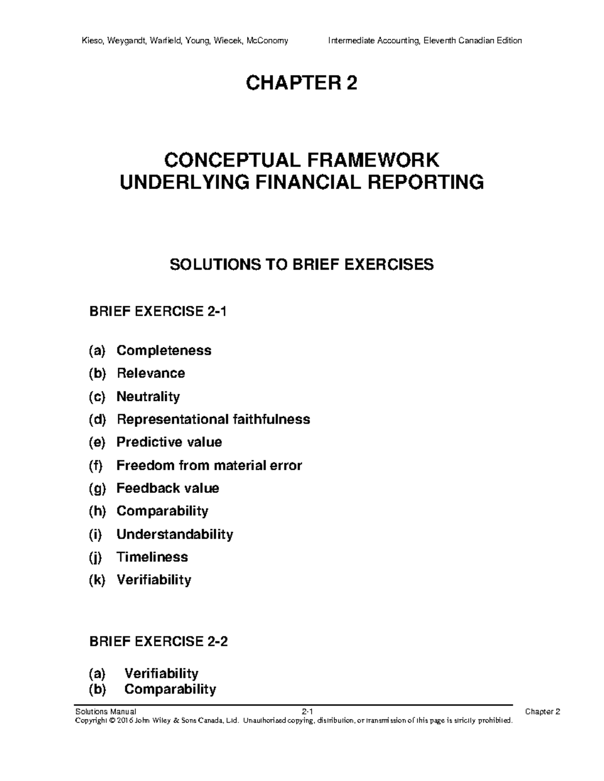 Brief+Exercises+Chapter+2 - Solutions Manual 2-1 Chapter 2 CHAPTER 2 ...