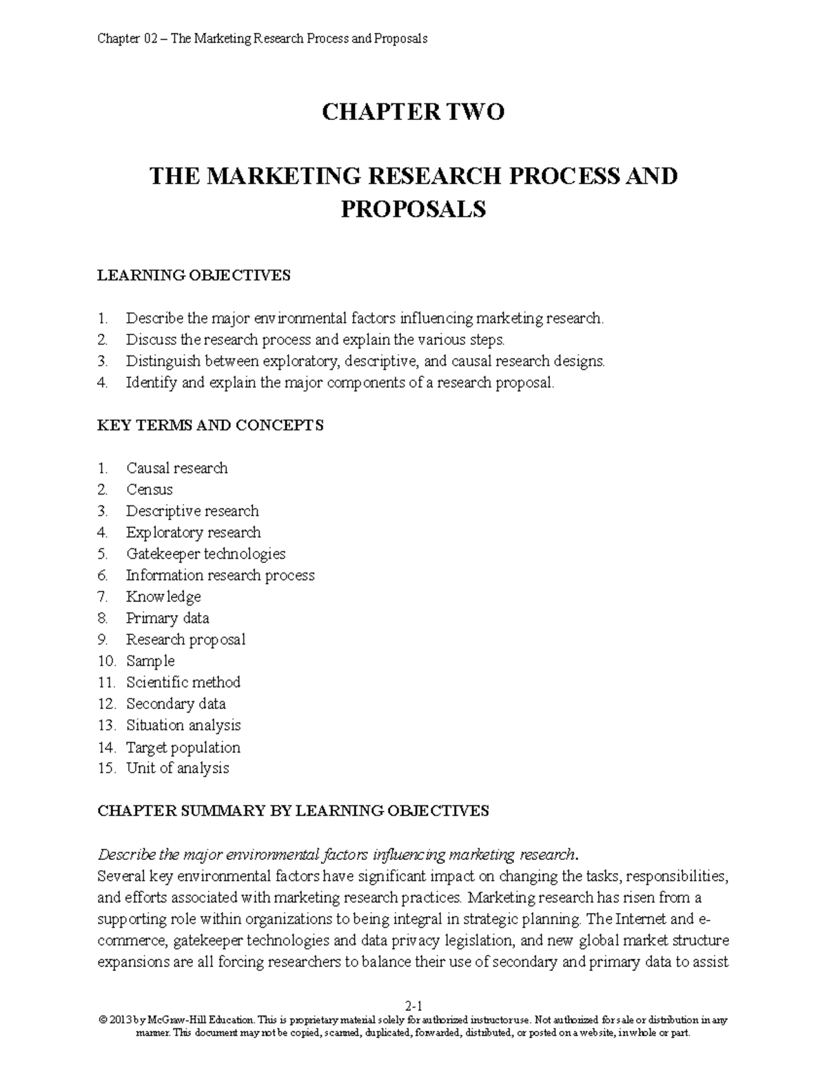 marketing research chapter 2