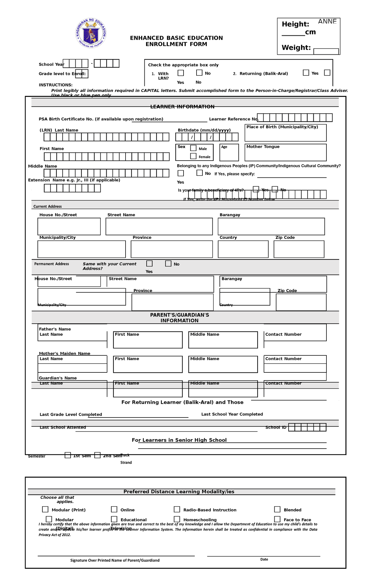 Enrolment-form-sy-2023-2024 120225 - Municipality/City Country I hereby ...