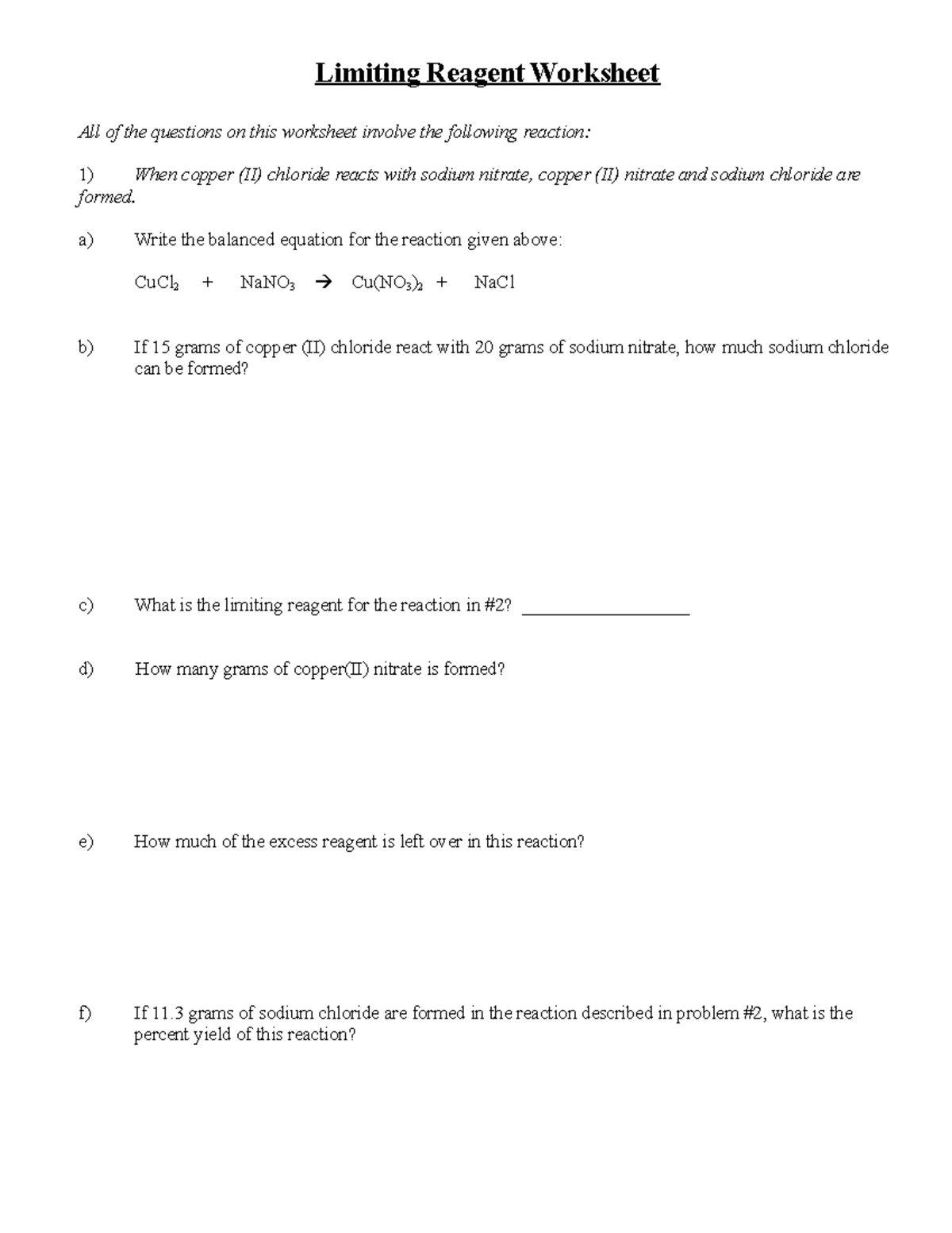 4-Limiting Reagent Worksheet-1 - Limiting Reagent Worksheet All of the questions on this worksheet - Studocu 4-limiting-reagent-worksheet-1-limiting-reagent-worksheet-all-of-the-questions-on-this-worksheet-studocu