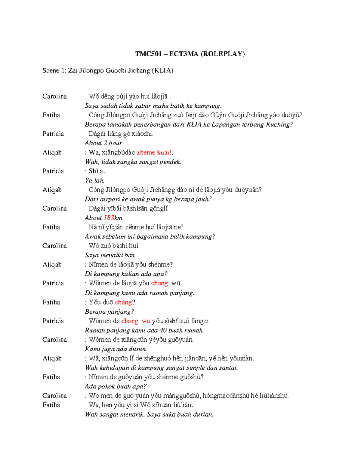 Skrip Roleplay TMC501 - TMC501 – ECT3MA (ROLEPLAY) Scene 1: Zai ...