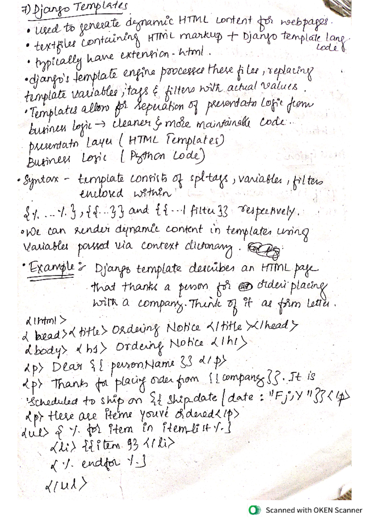 FSD MOD-2 Notes - r7itfi - 7) Django Templates textfiles containing ...