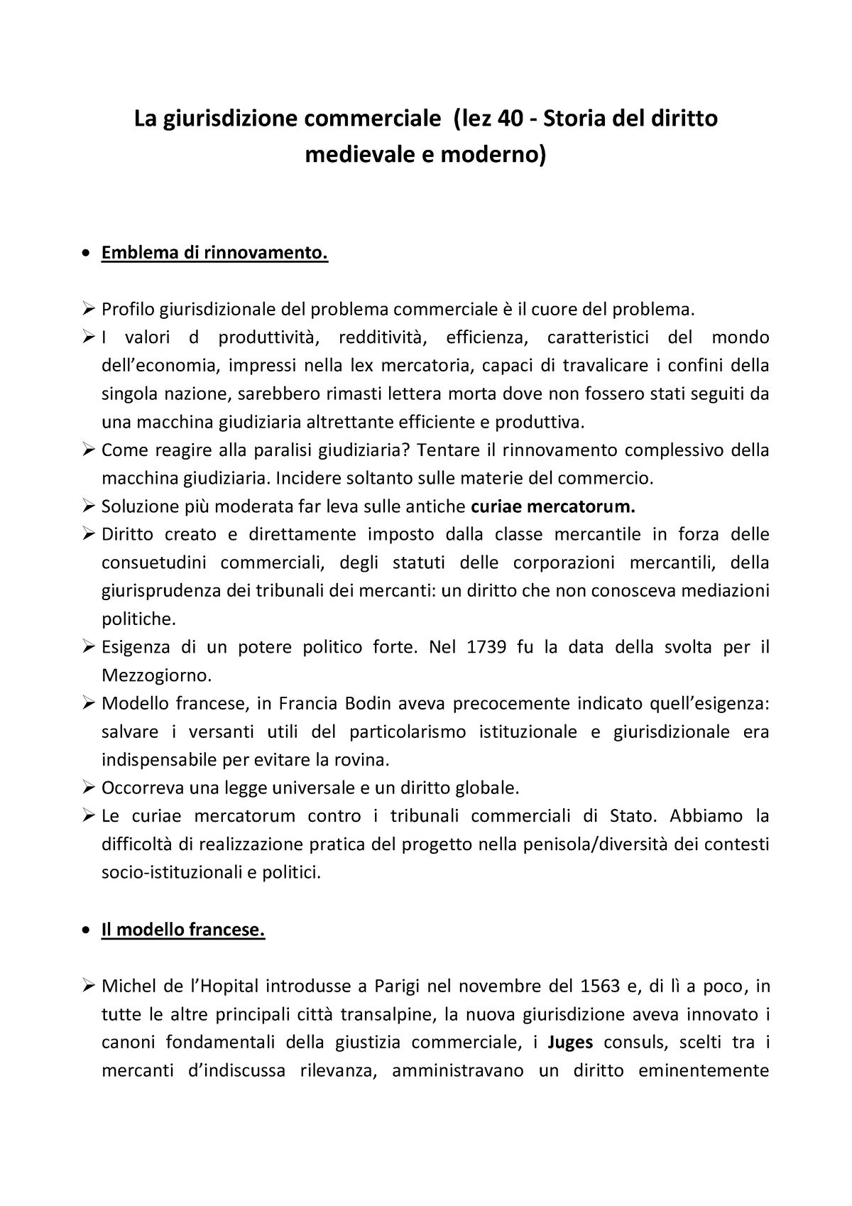 La Giurisdizione Commerciale - Profilo Giurisdizionale Del Problema ...