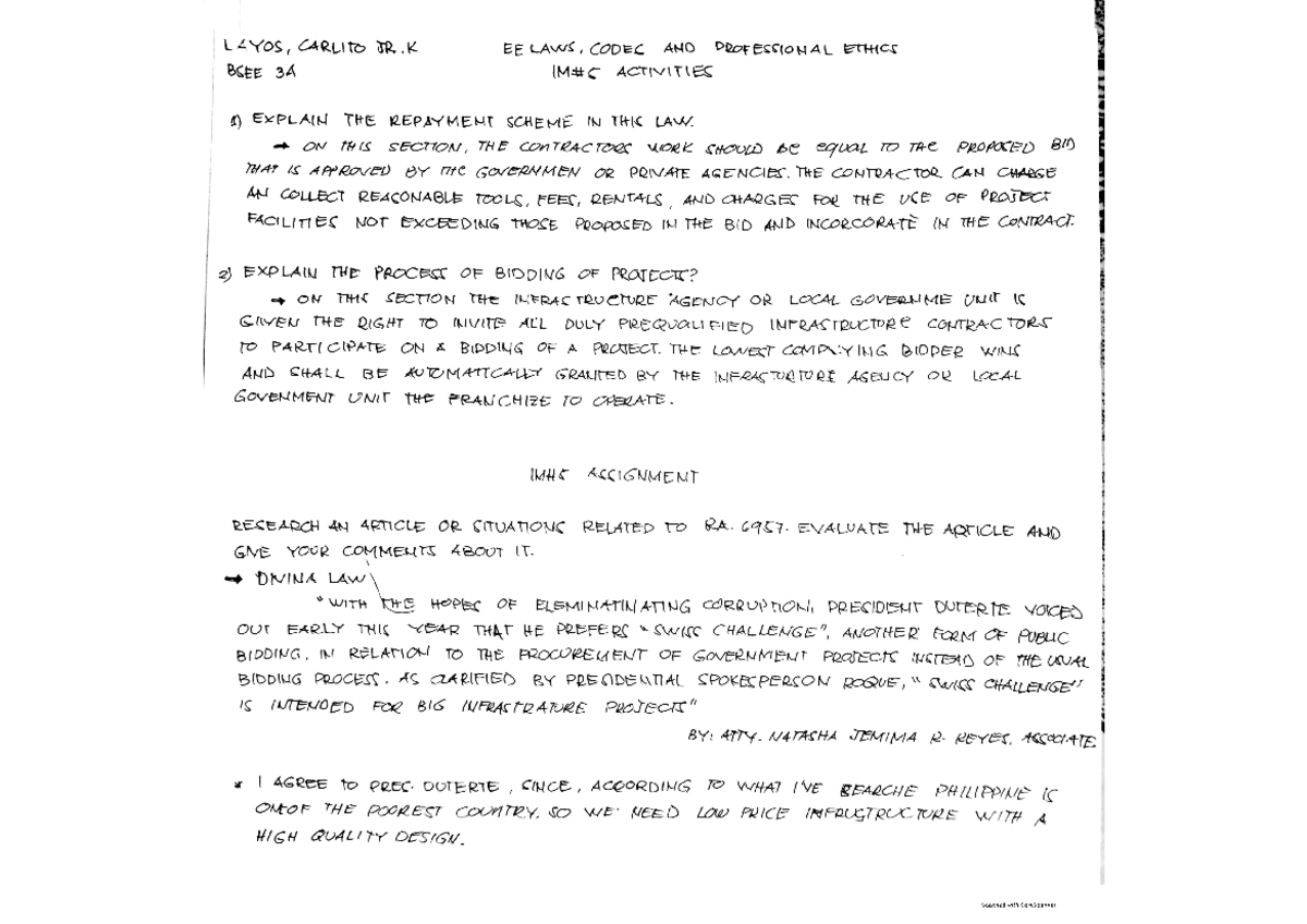 EE Laws IM 5 EE Laws, Contracts and Ethics Essay Writing BS