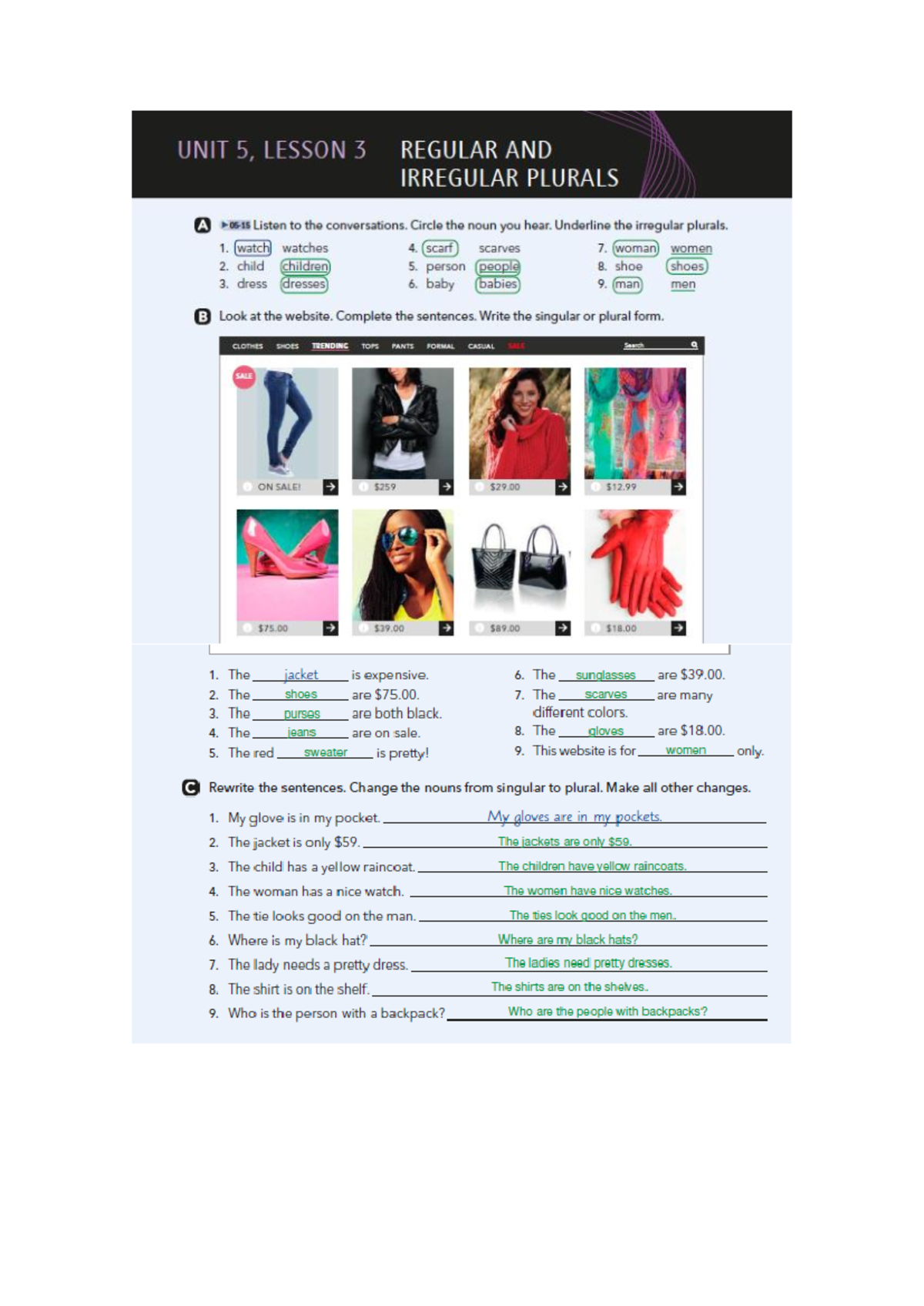 Workbook 3 - trabajo work book ingles basico 3 celen - UNIT 5, LESSON 3 ...