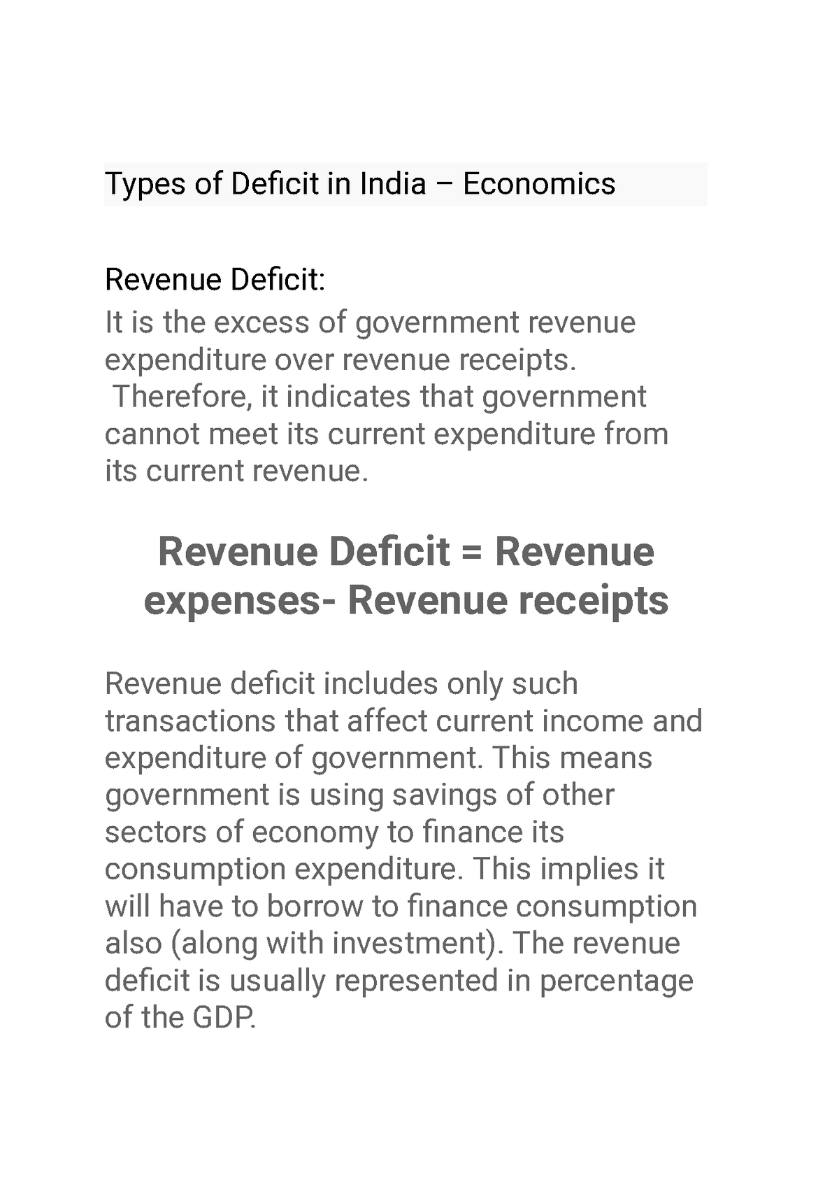 types-of-deficit-in-india-economics-study-material-types-of-deficit