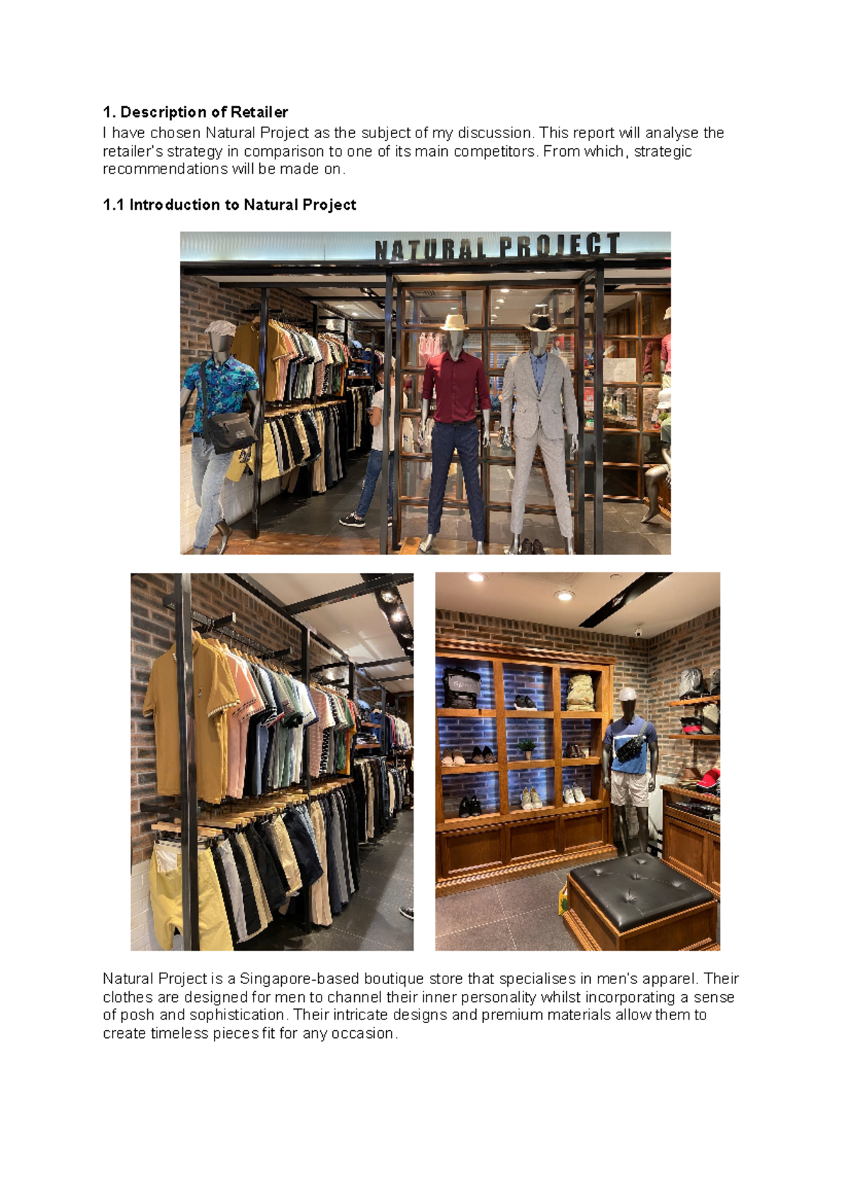 Retailing Assignment 3 (HD) - 1. Description of Retailer I have chosen ...