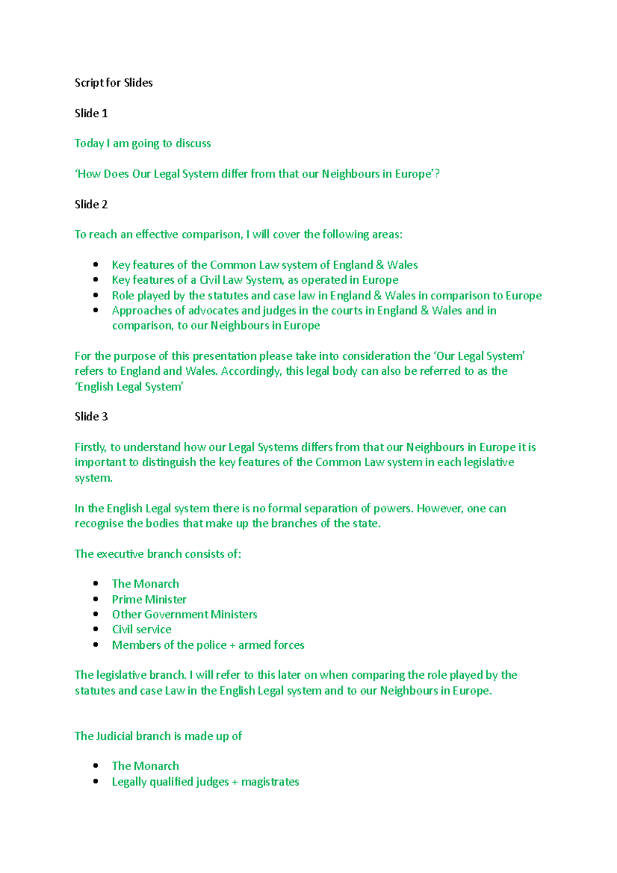 1Script for Slides - etc etc - Script for Slides Slide 1 Today I am ...