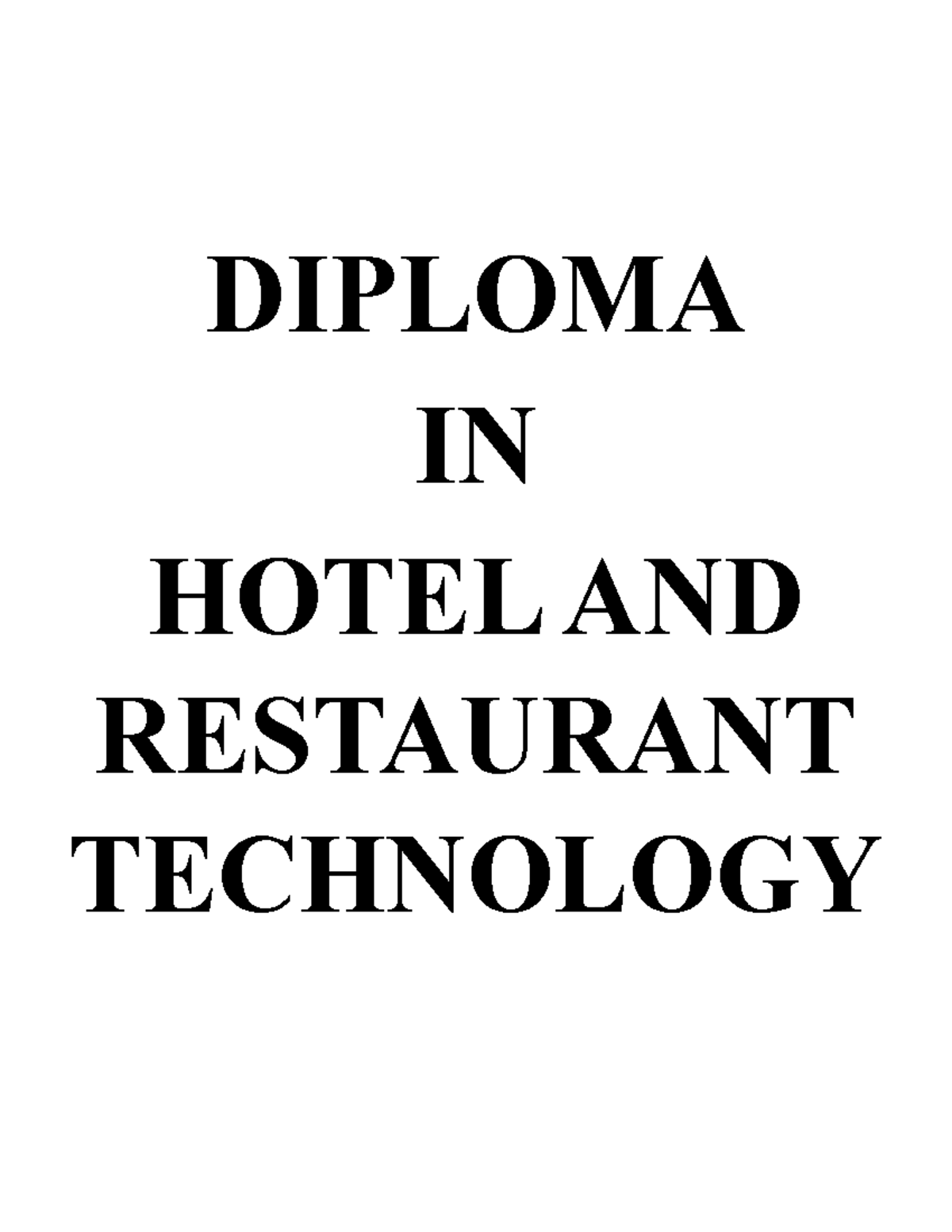 Housekeeping Laboratories - hospitality management - DIPLOMA IN HOTEL ...