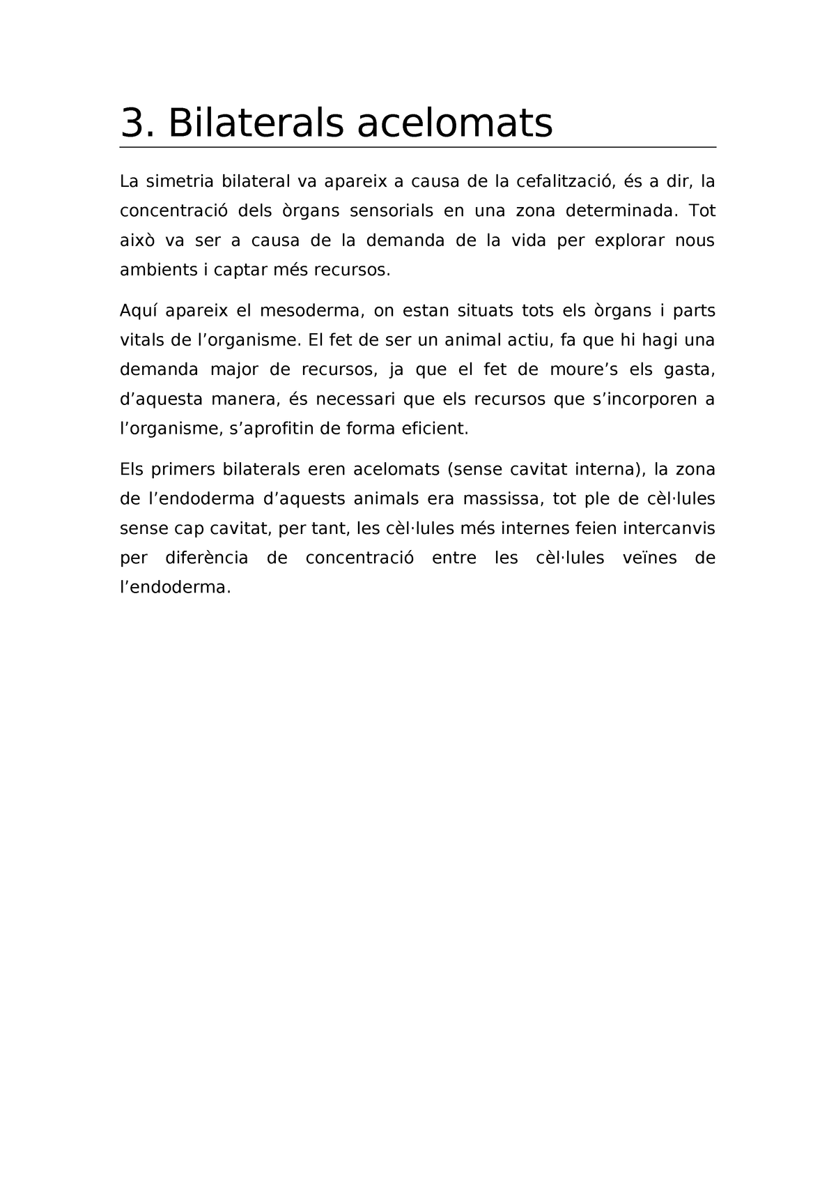 3 Platihelmints Zoologia 3103g010 Udg Bilaterals Acelomats La Simetria Bilateral Va Apareix Causa De La Cefalitzaci Dir La Concentraci Dels Rgans Studocu